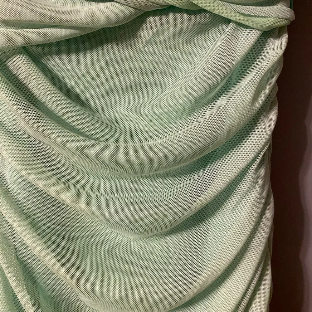 NWT Zara dress us med Green Party/cocktail mesh overlay NWT made in Romania - Picture 6 of 15